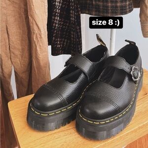 Dr Martens Addina Flower Buckle Platform Mary Janes